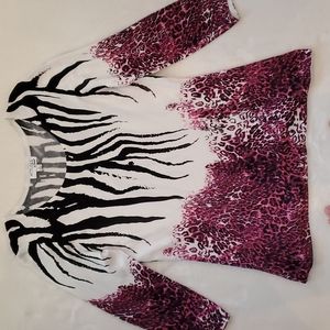 Attitudes by Renée Zebra and Pebble Print Top Size L